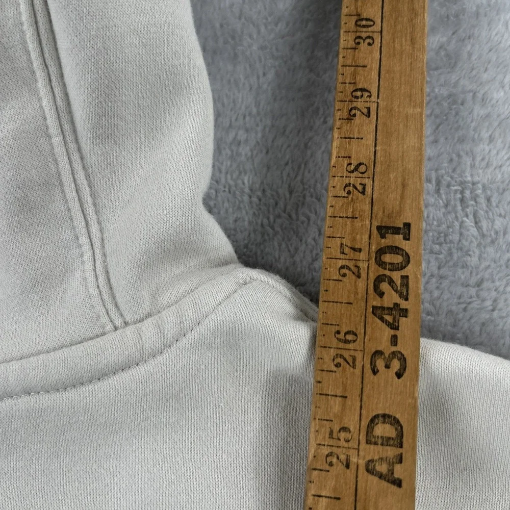 Nike Hoodie Mens L Cream Pullover Sweatshirt Embroidered Swoosh Fleece Athletic
